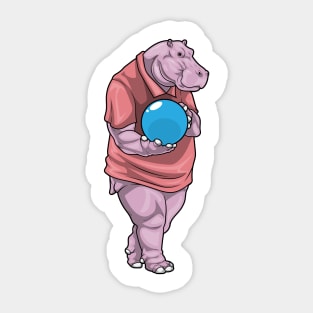 Hippo Bowling Bowling ball Sticker